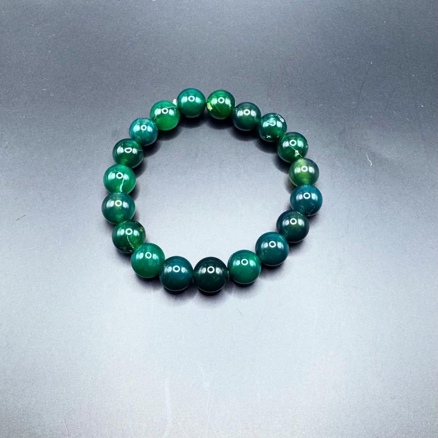 Natural Stone Beaded Bracelet - Green Jasper Bead
