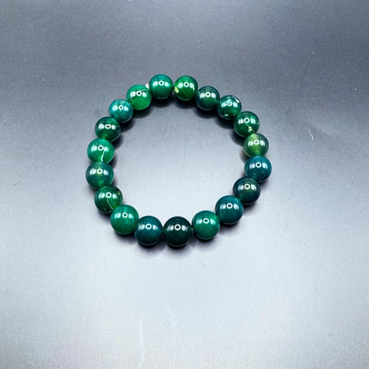 Natural Stone Beaded Bracelet - Green Jasper Bead