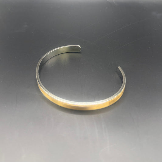 Stainless steel gold plated bangle