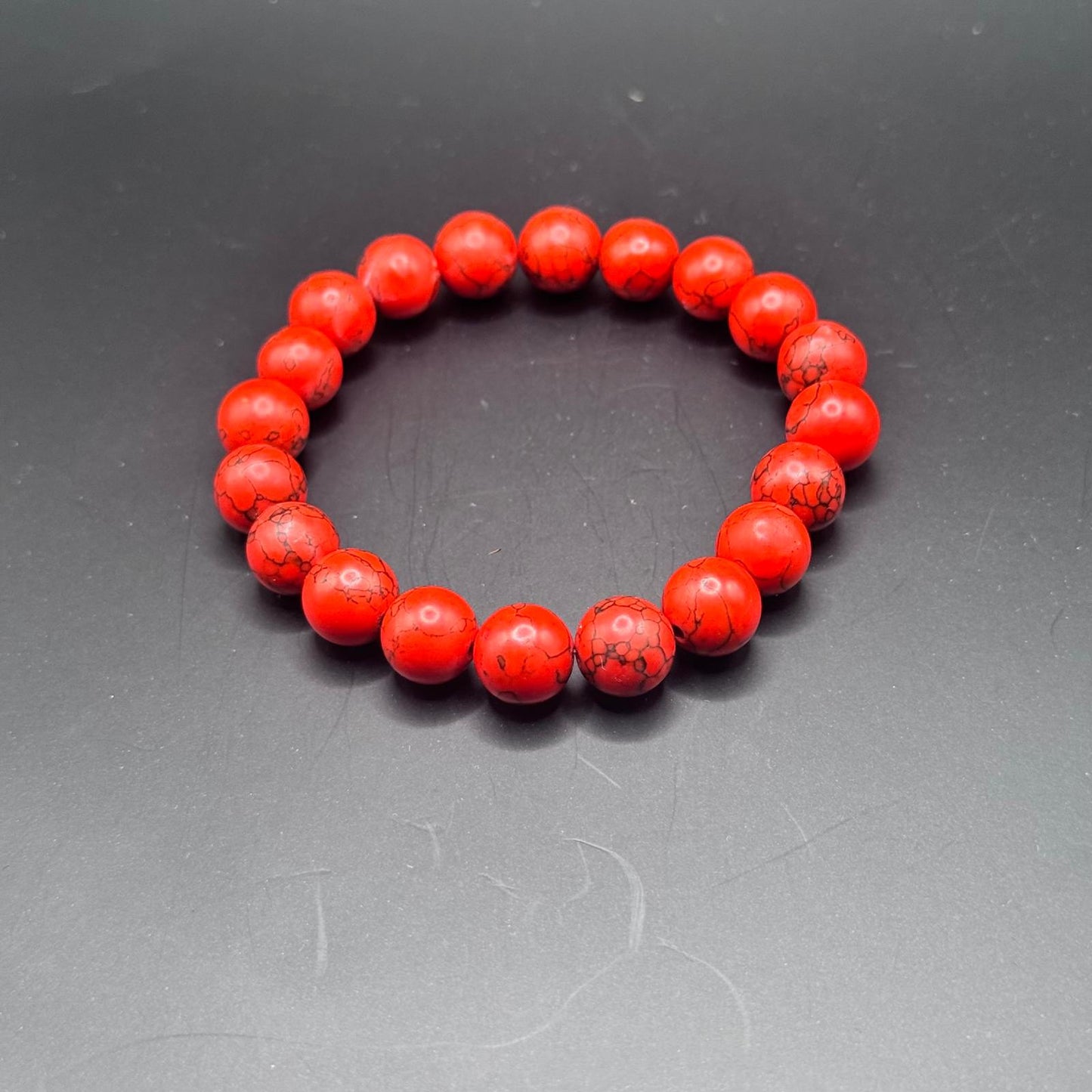 Natural Stone Beaded Bracelet - Red Ceyt Hematite Stone