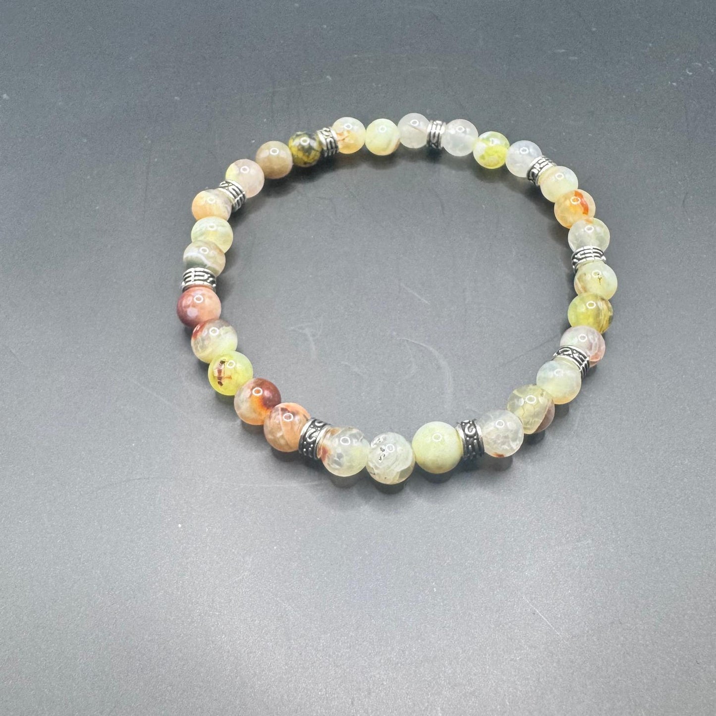 Natural Stone Beaded Bracelet - Spring Marble